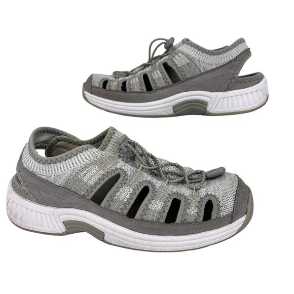 Orthofeet Laguna Sandals Size 8.5 X Wide Gray Sporty Fisherman Orthotic Stretch - Picture 1 of 11